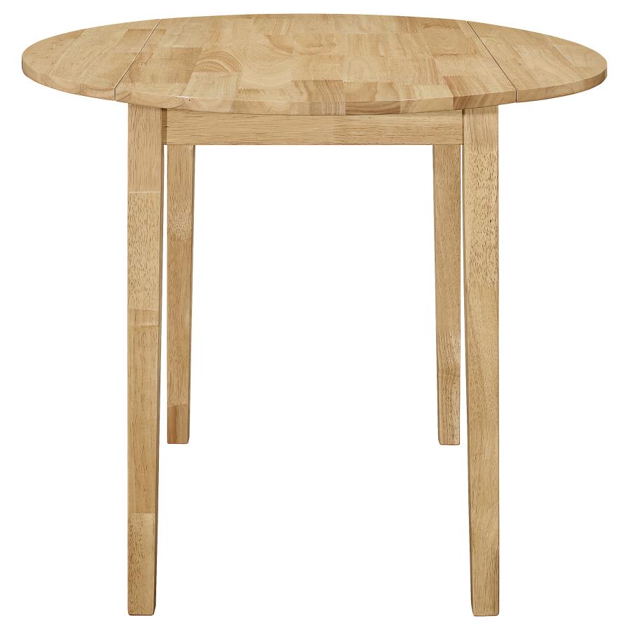 Bucknell 3-piece Round Drop Leaf Dining Table Set Natural - 130006