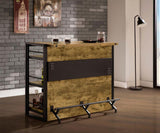 Renaldi 3-shelf Home Bar Wine Cabinet Rustic Nutmeg - 130071