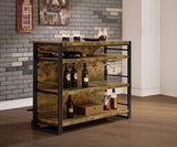 Renaldi 3-shelf Home Bar Wine Cabinet Rustic Nutmeg - 130071