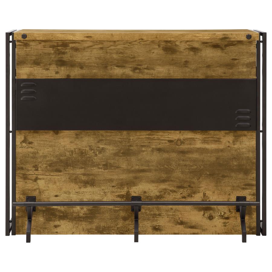 Renaldi 3-shelf Home Bar Wine Cabinet Rustic Nutmeg - 130071