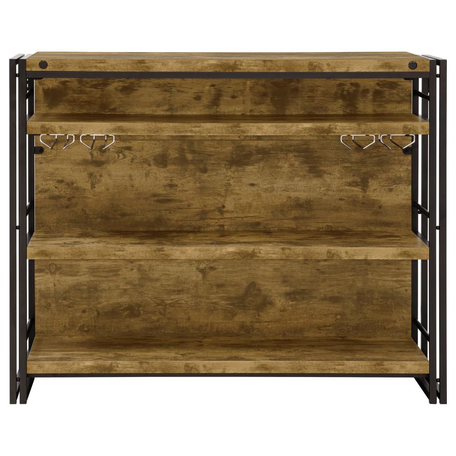 Renaldi 3-shelf Home Bar Wine Cabinet Rustic Nutmeg - 130071