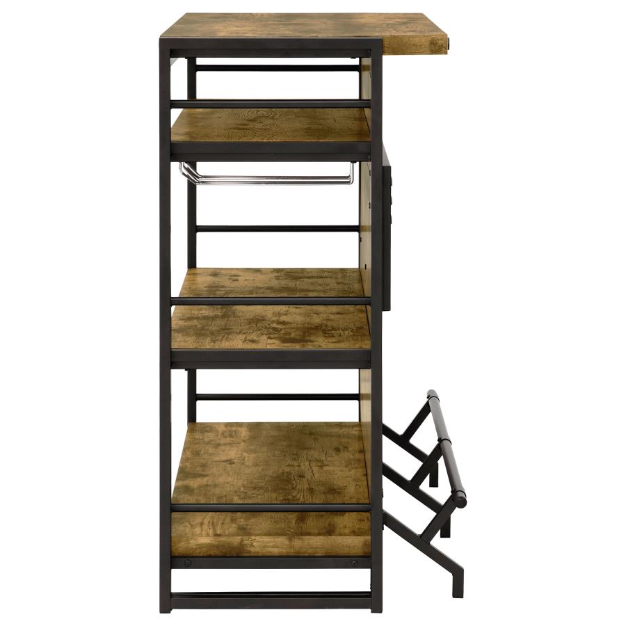 Renaldi 3-shelf Home Bar Wine Cabinet Rustic Nutmeg - 130071