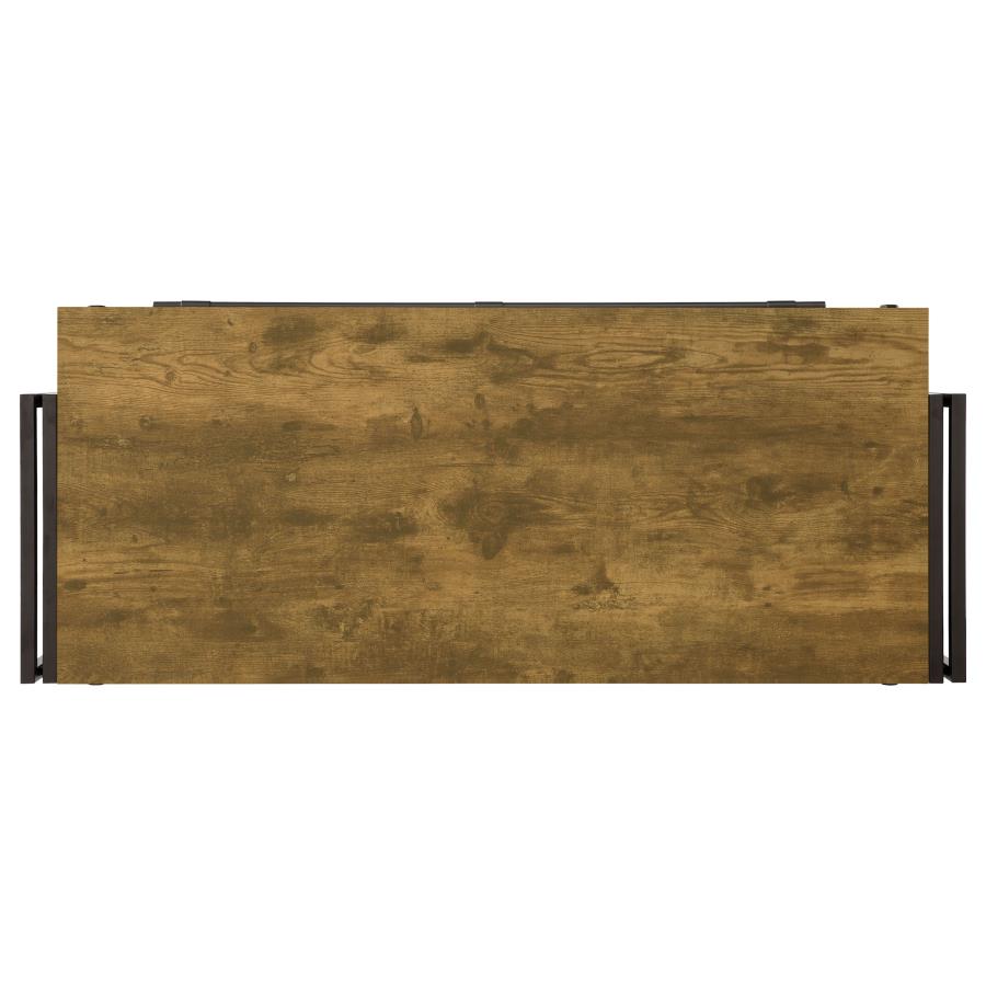 Renaldi 3-shelf Home Bar Wine Cabinet Rustic Nutmeg - 130071