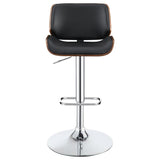 Folsom Upholstered Adjustable Bar Stool Black and Chrome - 130502