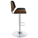 Folsom Upholstered Adjustable Bar Stool Black and Chrome - 130502