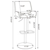 Folsom Upholstered Adjustable Bar Stool Black and Chrome - 130502