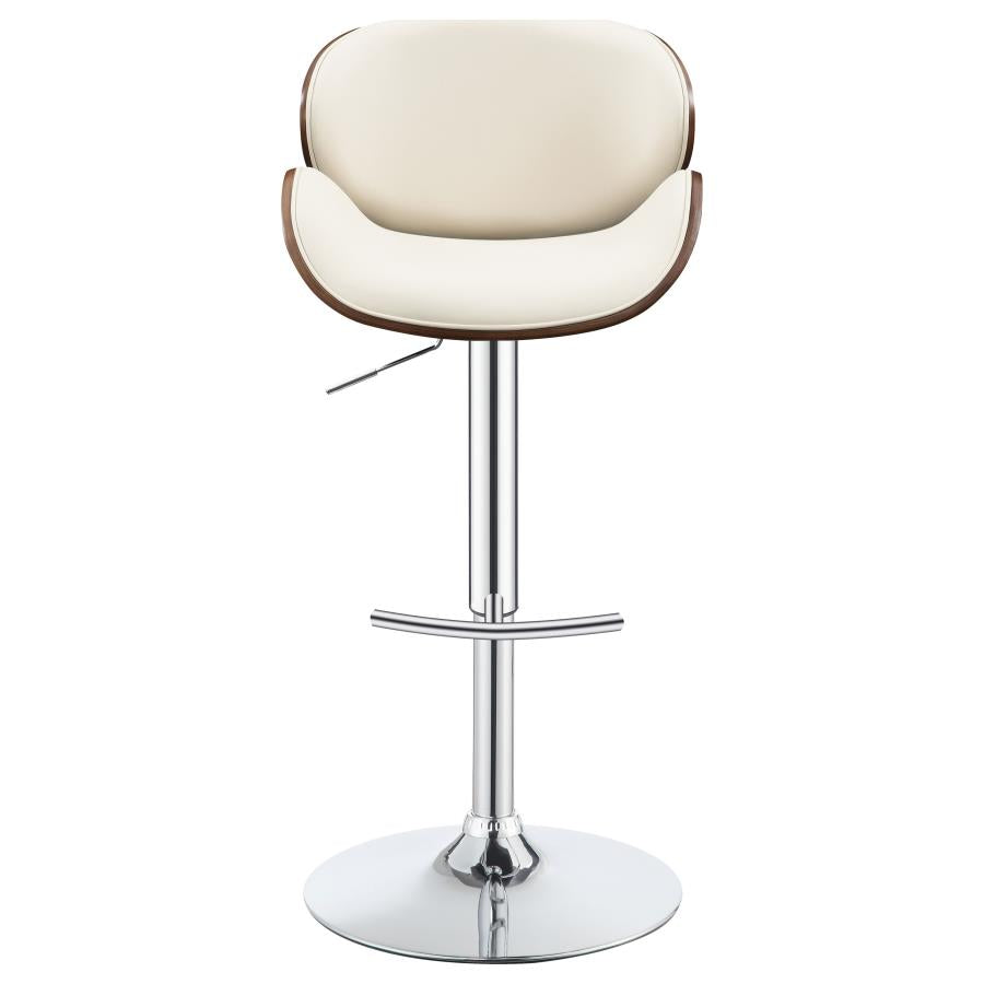 Harris Adjustable Bar Stool Ecru and Chrome - 130505