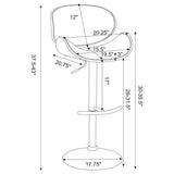 Harris Adjustable Bar Stool Ecru and Chrome - 130505
