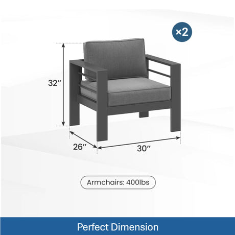 Outdoor Patio Set All-Weather With Thick Cushions