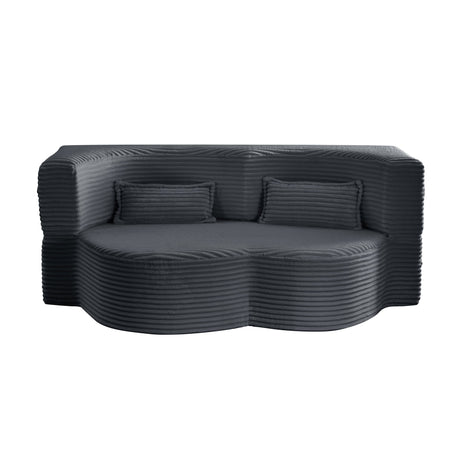 Floor Convertible Sleeper Sofa Bed With 2 Pillows