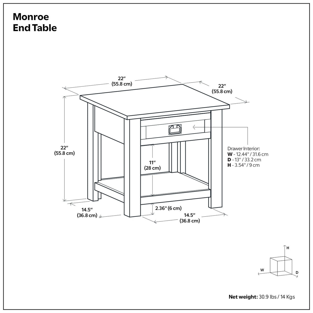 Monroe - Handcrafted Side Table