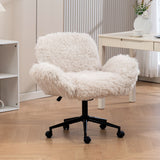 Swivel Chair With Adjustable Armrests And Wheels For Home Office - Beige