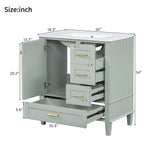 Bathroom Vanity, Modern Bathroom Cabinet With Sink Combo Set, Bathroom Storage Cabinet With A Soft Closing Door And 3 Drawers, Solid Wood Frame