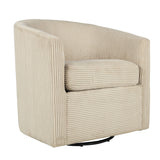 Swivel Accent Chair With U Backrest, Plush Cushion Living Room Furniture