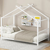 Metal House Platform Bed With Modern Design And Durable Frame