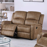 Manual Reclining Loveseat With Horizontal And Vertical Tufting