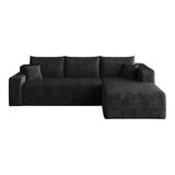 Cloud Sectional Sofa, Comfort U-Shaped Sofa For Living Room - Black