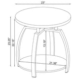 End Table With Center Shelf - Dark Gray