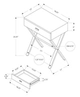 Accent Side X Table, Storage Drawer, Contemporary & Modern