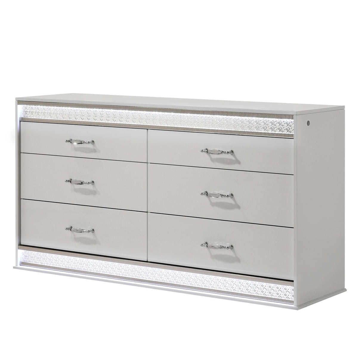 Glam - 6 Drawer Dresser With LED Lighting (Includes Dresser Only) - White