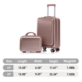 Luggage Set With Cosmetic Case, Combination Lock, Front Opening Design
