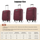 Softside Luggage Expandable 3 Piece Set Upright Spinner Lightweight Suitcase