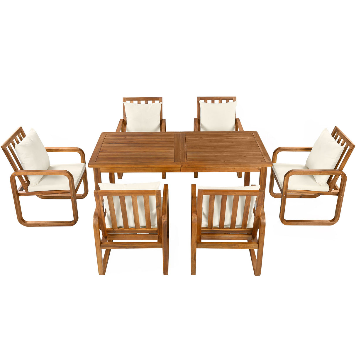 7 Piece Outdoor Patio Dining Set With Removable Cushions