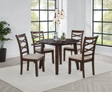 Barton 5-piece Round Wood Dining Table Set Dark Brown - 150340
