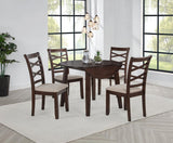 Barton 5-piece Round Wood Dining Table Set Dark Brown - 150340