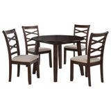 Barton 5-piece Round Wood Dining Table Set Dark Brown - 150340