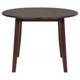 Barton 5-piece Round Wood Dining Table Set Dark Brown - 150340