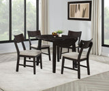 Catley 5-piece Round Drop Leaf Dining Table Set Dark Coffee - 150350