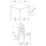 Parkwood 5-piece Square Dining Table Set Honey Brown - 150400