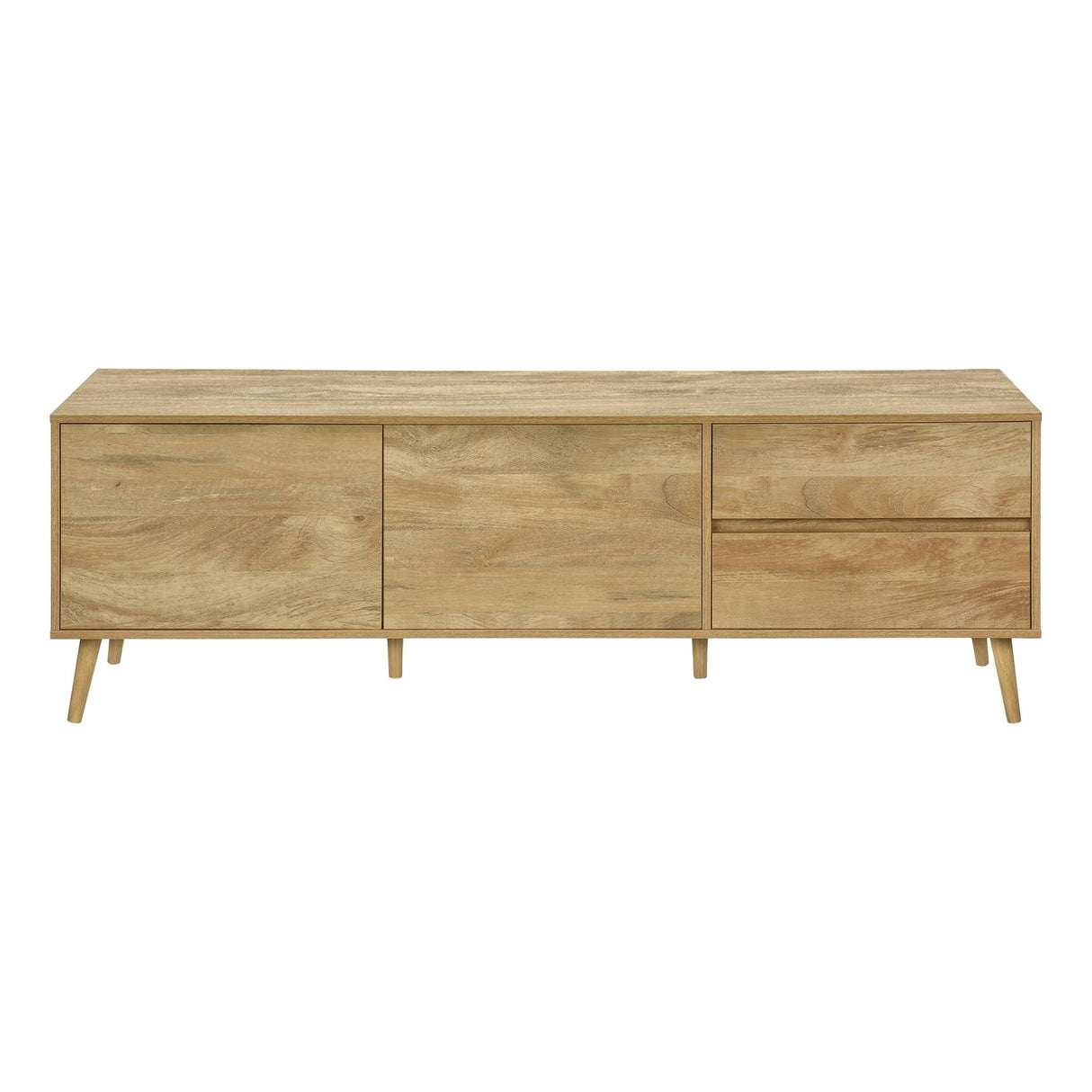 TV Stand Console With Storage Drawers And Cabinets - Walnut
