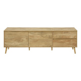 TV Stand Console With Storage Drawers And Cabinets - Walnut
