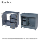 Retro Style Bathroom Vanity, 3 Drawers & Soft Closing Doors