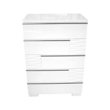 5 Drawer Chest, Bedroom - White