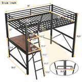 Loft Bed With Desk And Shelf, Modern Design