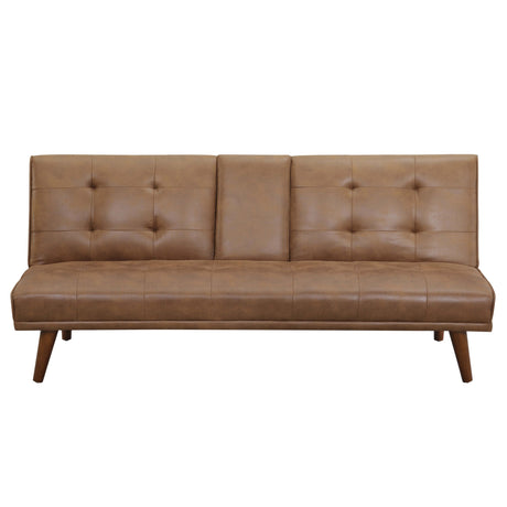 Tufted Convertible Sofa With Cup Holders - Brown