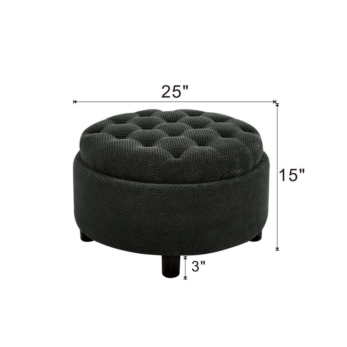 Storage Round Footstool Table Ottoman