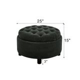 Storage Round Footstool Table Ottoman