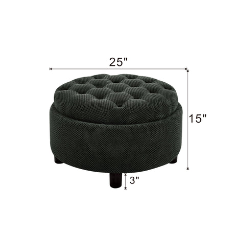 Storage Round Footstool Table Ottoman