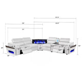 Nova - Sectional With Bluetooth Speaker, LED And Lifting Wine Cabinet