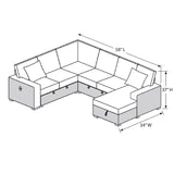 Convertible Sectional Upholstered Sleeper Sofa With Storage Chaise