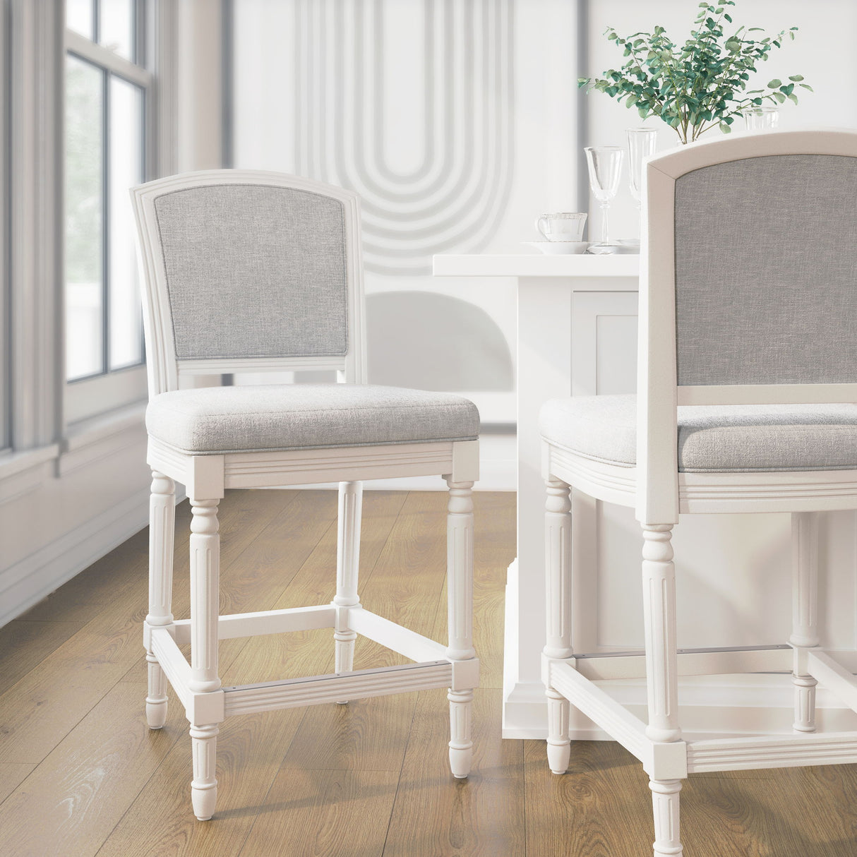 Stool With Upholstered Seat And Back