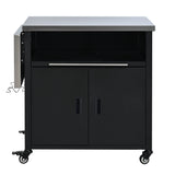 Foldable Outdoor Prep Station BBQ Cart With Trash Rack