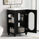 Modern Bathroom Vanity With Sink, Adjustable 2 Tier Shelf