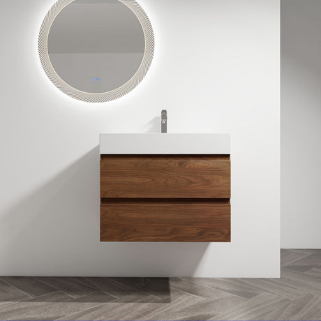 Wall Mounted Bathroom Vanity And Sink, 2 Soft Close Drawers