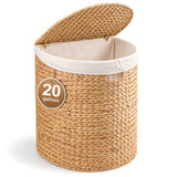 Half Oval Laundry Hamper With Lid - Light Brown
