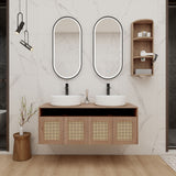 Bathroom Vanity With Art Sink And Storage Rack, Float Mounting Design